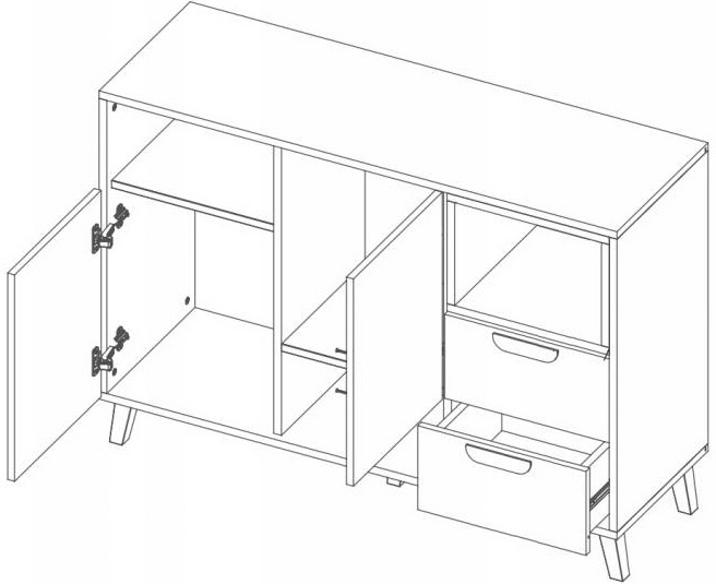 Komoda JOKER 7 z szufladami, Komoda 120cm, Meble Młodzieżowe JOKER