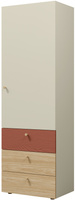 Szafa jednodrzwiowa YUKI 4 60cm z szufladami, Meble Młodzieżowe KORAL