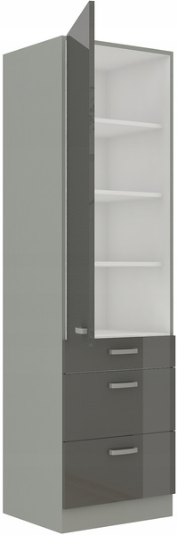 Szafka kuchenna GREY 60 DKS-210 3S 1F SZARY POŁYSK / SZARY PLATYNOWY