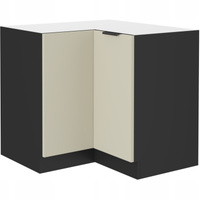 Szafka kuchenna dolna narożna ARONA 90x90 DN 1F BB CASHMERE / CZARNY MAT