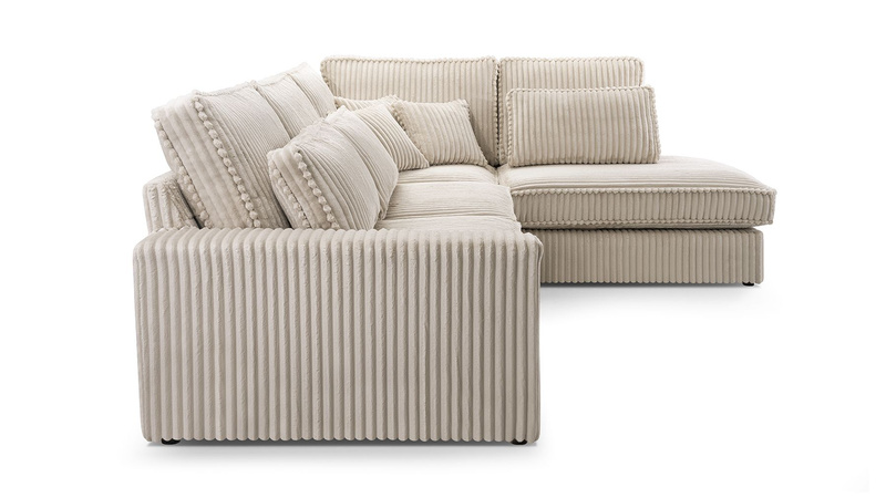 Duży Narożnik do salonu COBRA 314 cm, Rogówka, Ciepły SZTRUKS