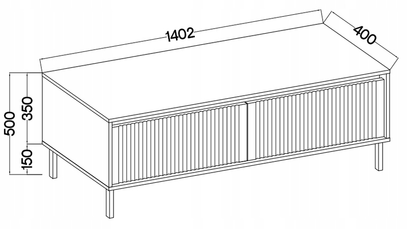 Zestaw mebli OSAKA Szafka wisząca + Szafka RTV + Komoda + Stolik DĄB EVOKE
