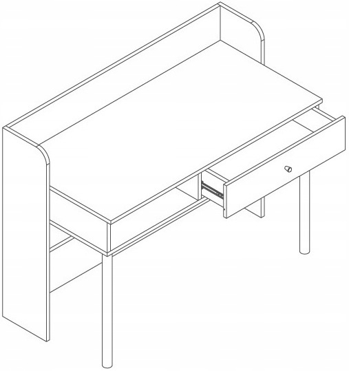 Biurko YUKI 11 124cm z szufladą, Meble Młodzieżowe