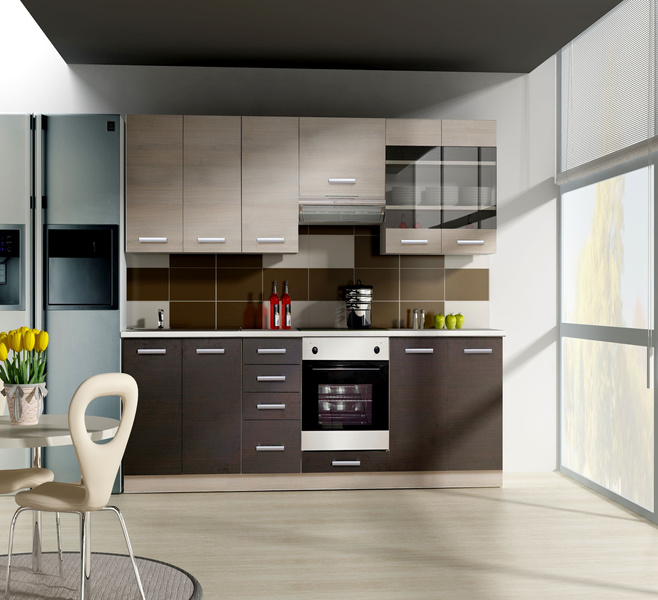 Front do zmywarki 60 cm z panelem sterującym z przodu ZM 570x596 DĄB FERRARA, LEGNO CIEMNE, Meble Kuchenne CHAMONIX