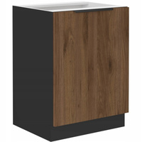 Szafka kuchenna dolna MONZA 60 D 1F BB ORZECH OKAPI / CZARNY MAT
