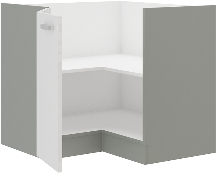 Szafka kuchenna dolna BIANCA 90x90 DN 2F BB BIAŁY POŁYSK/SZARY PLATYNOWY