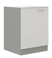 Szafka kuchenna dolna 60 D 1F BB BIAŁY POŁYSK, SZARY PLATYNOWY, Meble Kuchenne BIANCA