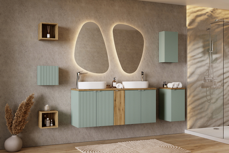 Szafka pod umywalkę 80cm szuflady, Meble łazienkowe LINE REED GREEN Zielony
