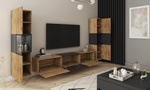Meblościanka BERLIN III Zestaw Mebli, Salon Dąb Wotan / Czarny