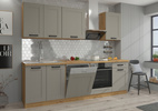 Meble kuchenne zestaw LUNA CLAY GREY / DĄB ARTISAN kuchnia szafki 150cm