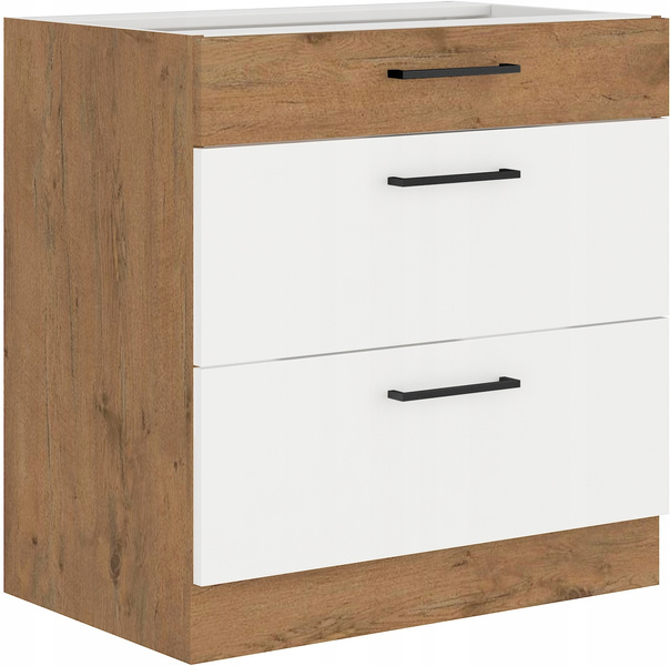 Szafka kuchenna dolna VIGO 80 D 3S BB DARK WOOD / DĄB LANCELOT