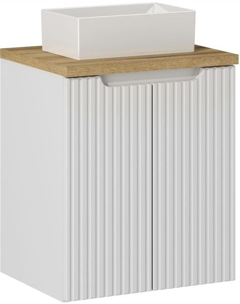 Zestaw meblowy 50cm z blatem, umywalka, Meble łazienkowe NOVA Biały / Dąb