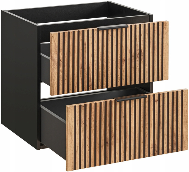 Zestaw mebli 120cm z blatem, umywalki Meble łazienkowe XILO Dąb Wotan/Szary