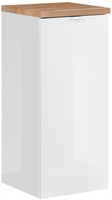 Szafka łazienkowa 35cm, Meble łazienkowe CAPRI Biały Połysk/Dąb Craft Złoty