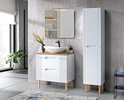 Meble łazienkowe FIJI WHITE 100, Umywalka nablatowa, Lustro LED