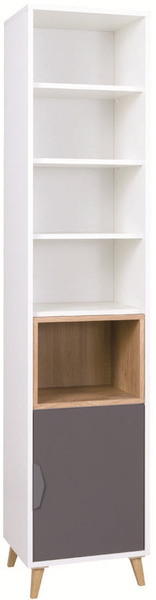 Meble Młodzieżowe JOKER, Zestaw mebli Biały / Grafit / Szary / Dąb Lefkas