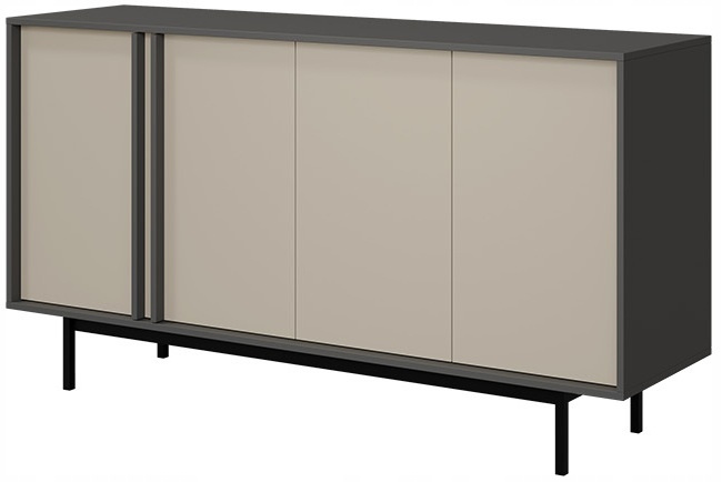 Komoda ALSY 6 163cm, Meble Pokojowe ALSY Antracyt / Beż Jasny