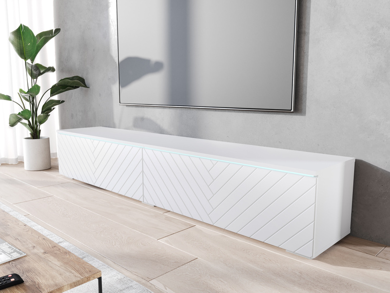 Szafka RTV Lowboard D 180cm BIAŁY / JODEŁKA MDF