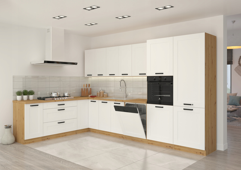 Szafka kuchenna słupek LUNA 60 DPS-210 3S 1F BIAŁY MAT/DĄB ARTISAN