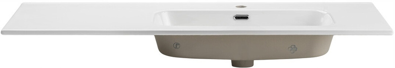 Umywalka meblowa jednokomorowa GO 120cm z blatem ceramicznym Biały Połysk