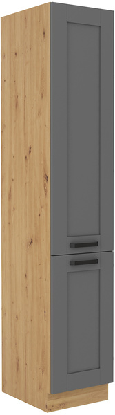 Szafka kuchenna słupek LUNA 40 DK-210 2F DUST GREY / DĄB ARTISAN