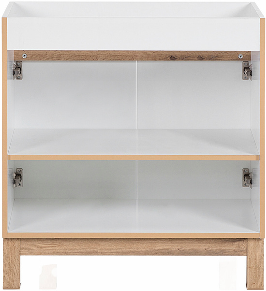 Szafka pod umywalkę 821 80cm, Meble łazienkowe BALI Dąb Craft/Biały Połysk