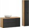 Meble łazienkowe OCEAN BLACK 120, Umywalka nablatowa, Dąb/Czarny, 2 KOLORY