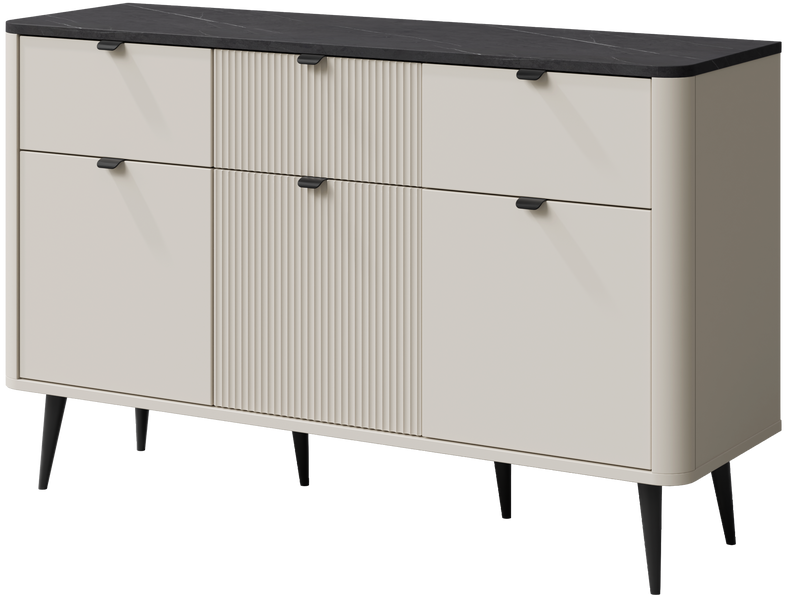 Komoda MARLY 10 130cm, Meble Pokojowe MARLY, KASZMIR / ORZECH