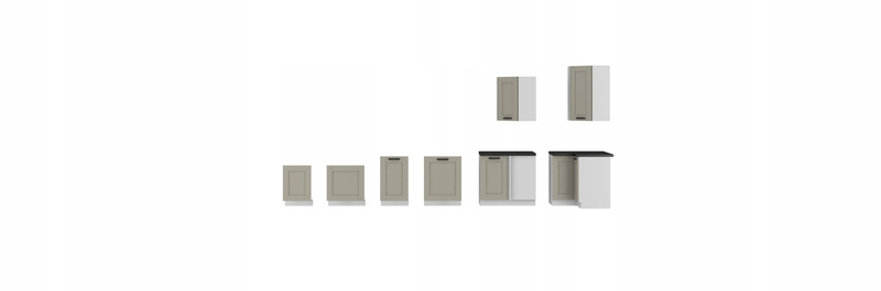 Szafka kuchenna dolna LUNA 60 D 1F BB CLAY GREY / BIAŁY MAT