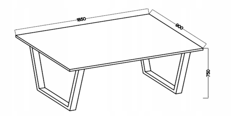 Stół loftowy do jadalni CEZAR 185x90 BIAŁY