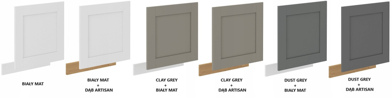 Front do zmywarki LUNA ZM 570 x 596 DUSTGREY / BIAŁY MAT