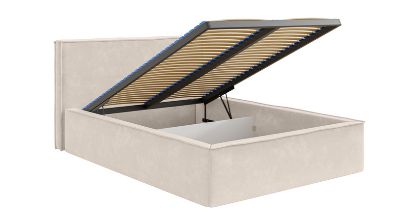 Łóżko Tapicerowane, Sypialniane VELVET 120x200 cm, Pojemnik, Stelaż