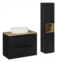 Meble łazienkowe NOVA BLACK 80, Umywalka nablatowa, Czarny, 3 KOLORY