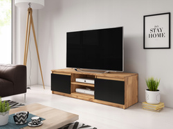 Szafka RTV Dingo 120cm DĄB WOTAN / CZARNY GRAFIT
