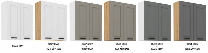 Szafka kuchenna górna LUNA 80 G-90 2F CLAY GREY / DĄB ARTISAN