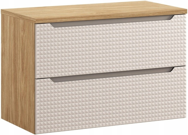 Zestaw meblowy 90cm z blatem, Meble łazienkowe LUXOR Dąb Olejowany / Beż