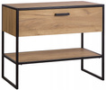 Szafka pod umywalkę 90cm, Meble łazienkowe BROOKLIN Dąb Craft Złoty/Czarny