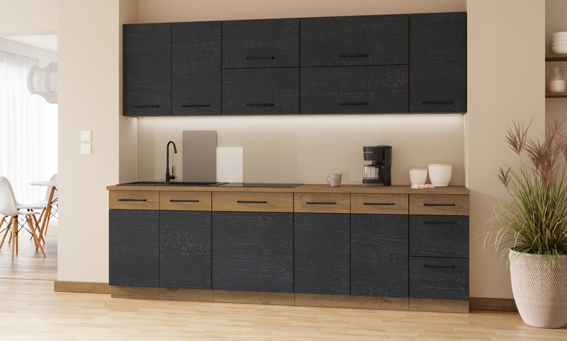 Szafka kuchenna górna VIGO 60x60 GN-72 (45°) 1F DARK WOOD / DĄB LANCELOT