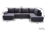 Duży Narożnik z funkcją spania OXI 320 cm, Rogówka, Rozkładany, W kształcie U