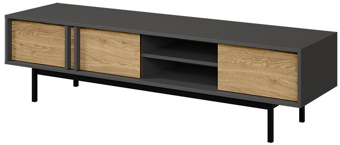 Szafka RTV ALSY 9 163cm, Meble Pokojowe ALSY Antracyt / Aloes