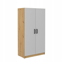 Szafa dwudrzwiowa półki MALTA 107 2F Jasny Szary / Dąb Artisan