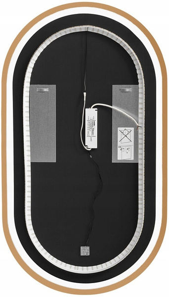 Lustro łazienkowe LED w ramie, Meble łazienkowe APOLLO Złoty