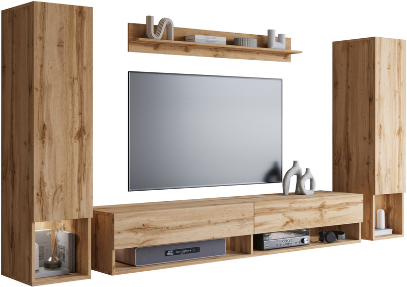 Meblościanka Zestaw Mebli AMADEO II salon Dąb Wotan