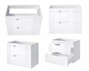 Meble łazienkowe FIJI WHITE 80, Umywalka nablatowa, Lustro, Lampka LED
