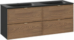 Zestaw mebli 120cm z umywalką, Meble łazienkowe TALIA Dąb Casella / Czarny