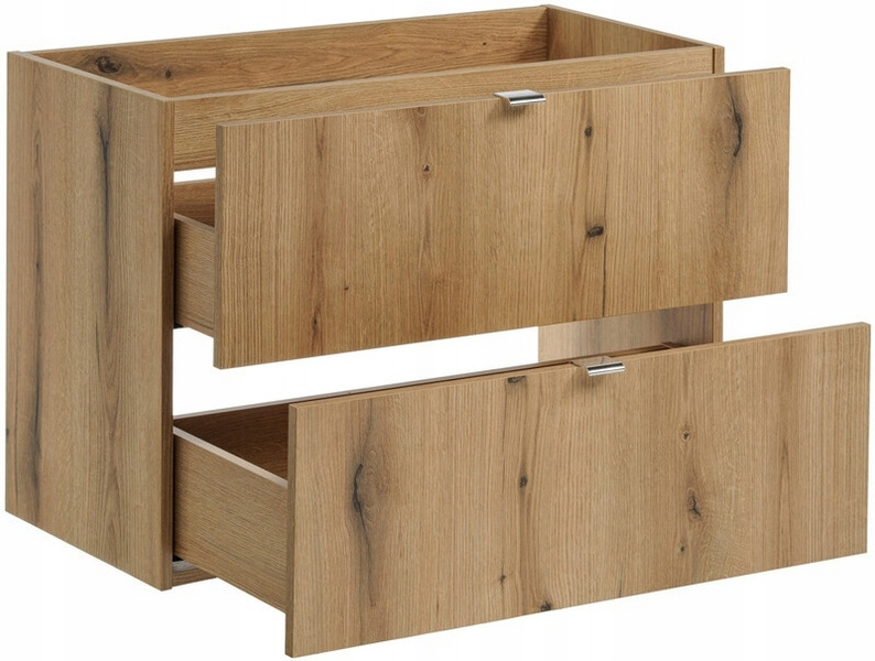Zestaw meblowy 80cm z blatem, Meble łazienkowe NOVA Dąb Coast Evoke/Czarny