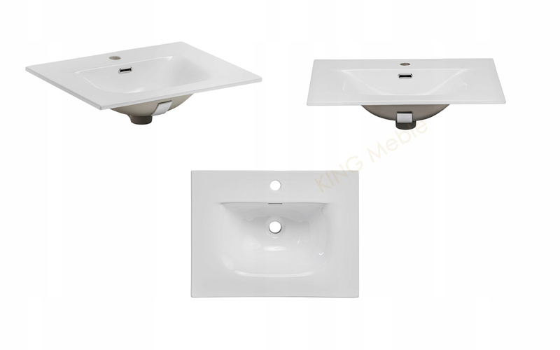 Meble łazienkowe ICONIC WHITE 60, Umywalka, Lustro, LED, 3 KOLORY