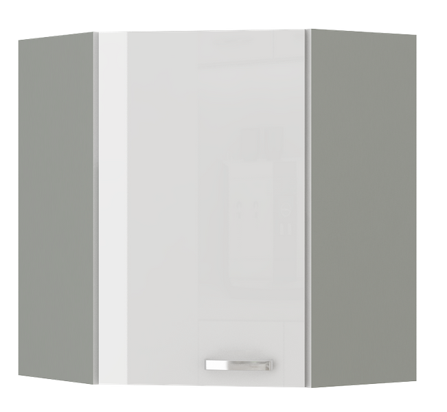 Szafka kuchenna BIANCA 60x60 GN-72 1F (45°) BIAŁY POŁYSK/SZARY PLATYNOWY