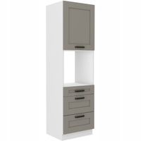 Szafka kuchenna słupek LUNA 60 DPS-210 3S 1F CLAY GREY / BIAŁY MAT