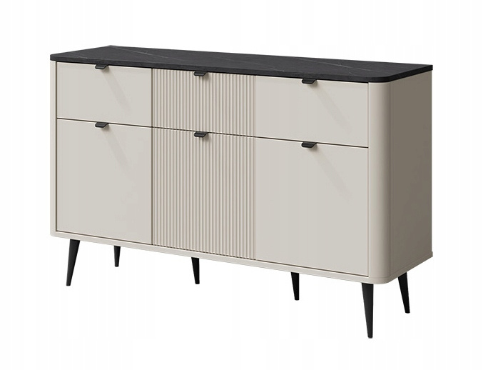 Komoda MARLY 10 130cm, Meble Pokojowe MARLY, KASZMIR / SZARY KAMIEŃ
